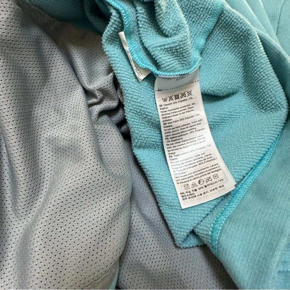 Mammut Women’s Calispell Fleece Hooded Jacket Light Pacific Melange Aqua UPF 50+ - Picture 9 of 14